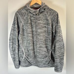 North Face Sweater Womens XL Gray Hoodie Full Zip Fleece Mezzaluna Geometric